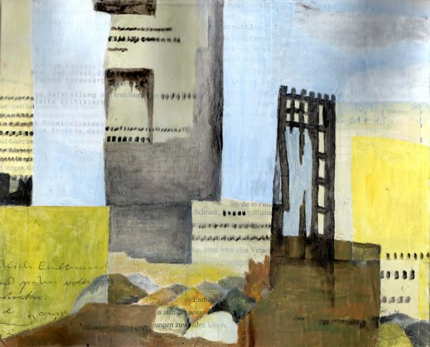 sich im gelben Schrank verstecken